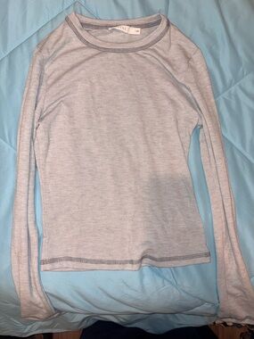 Lush Light Gray Long Sleeve Top